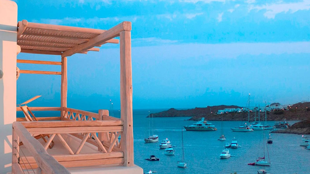 Vista Suite with panoramic Ornos Bay view & external Jacuzzi