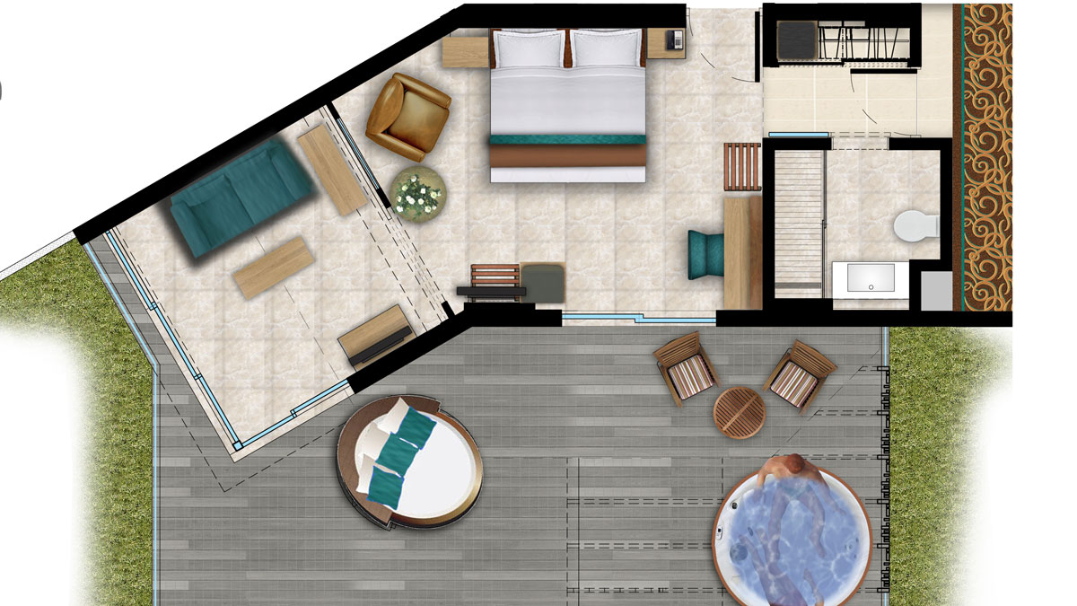 Executive Suite Garden view ( Patio Jacuzzi)